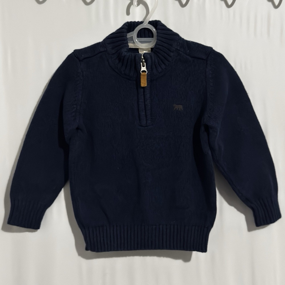 Size 2T - Carters Toddler Half Zip Knit Sweater Blue